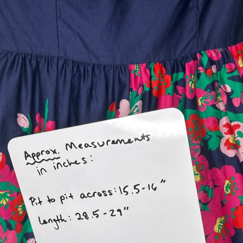 Lilly Pulitzer Lottie Strapless Fit & Flare Dress Mini Navy Cherry Mine Floral 8 - Picture 13 of 15